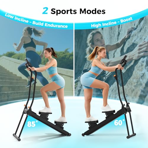 Image of ERGOLIFE Stair Stepper for Home Gym, Stair Climber Workout Machine with Upgraded 6-Level Adjustable Resistance, Foldable Vertical Full Body Cardio Equipment, Non-Slip Pedals, Quiet 350 LBS Capacity