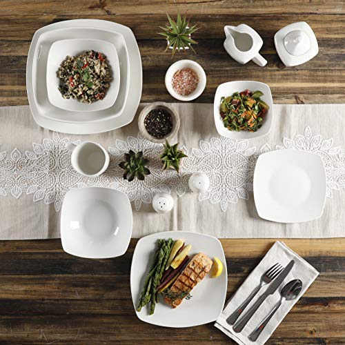 image for Gibson Home Zen Buffetware 39 Piece Dinnerware Set , White, Service fo