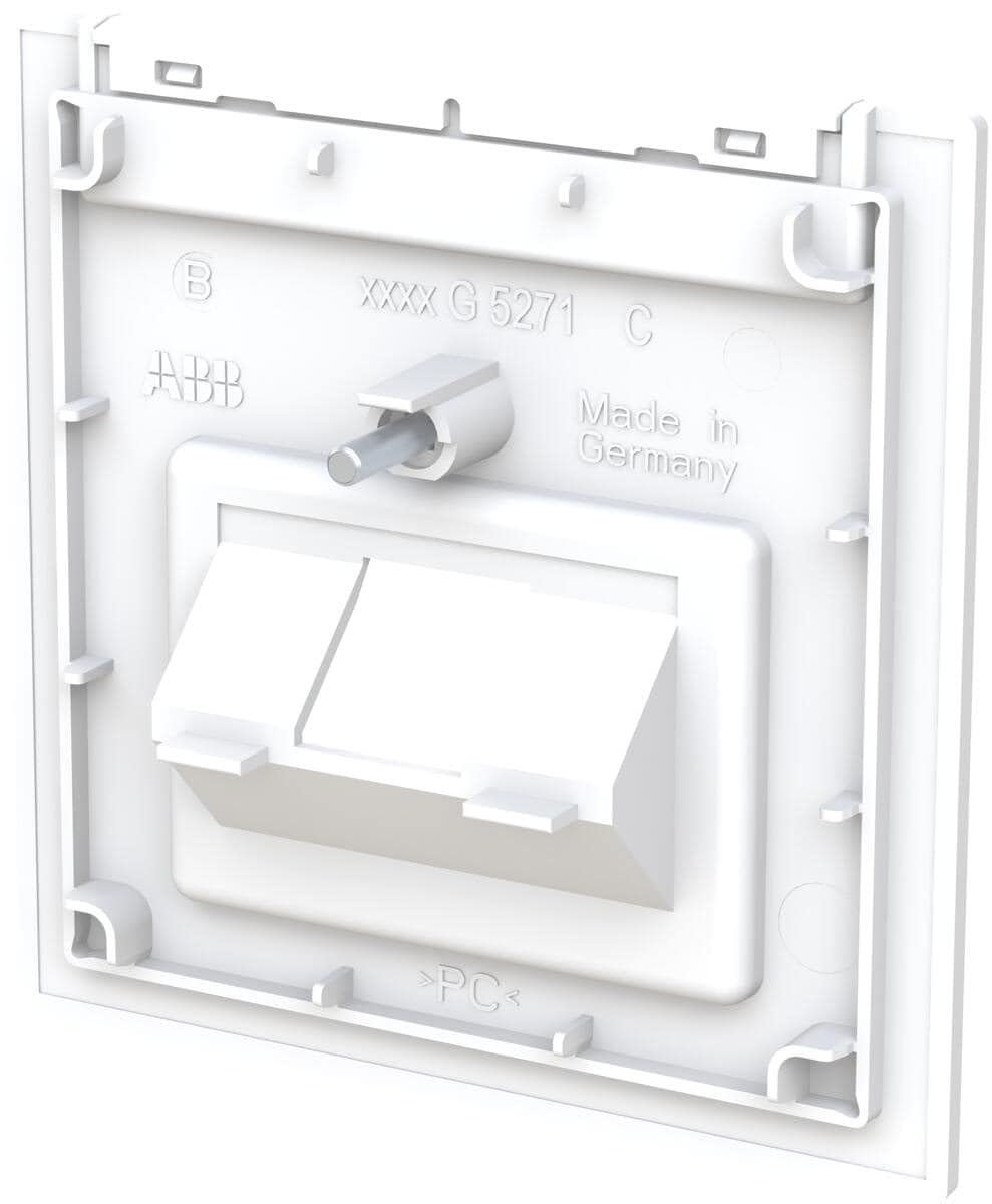 Busch-Jaeger Busch-art linear Datenleitung-Abdeckplatte 1-fach, Weiß Matt | mit Beschriftungsfeld, für Anschlussdosen/WLAN-Access-Points, Unterputz-Schraubbefestigung, IP20, 1803-44M