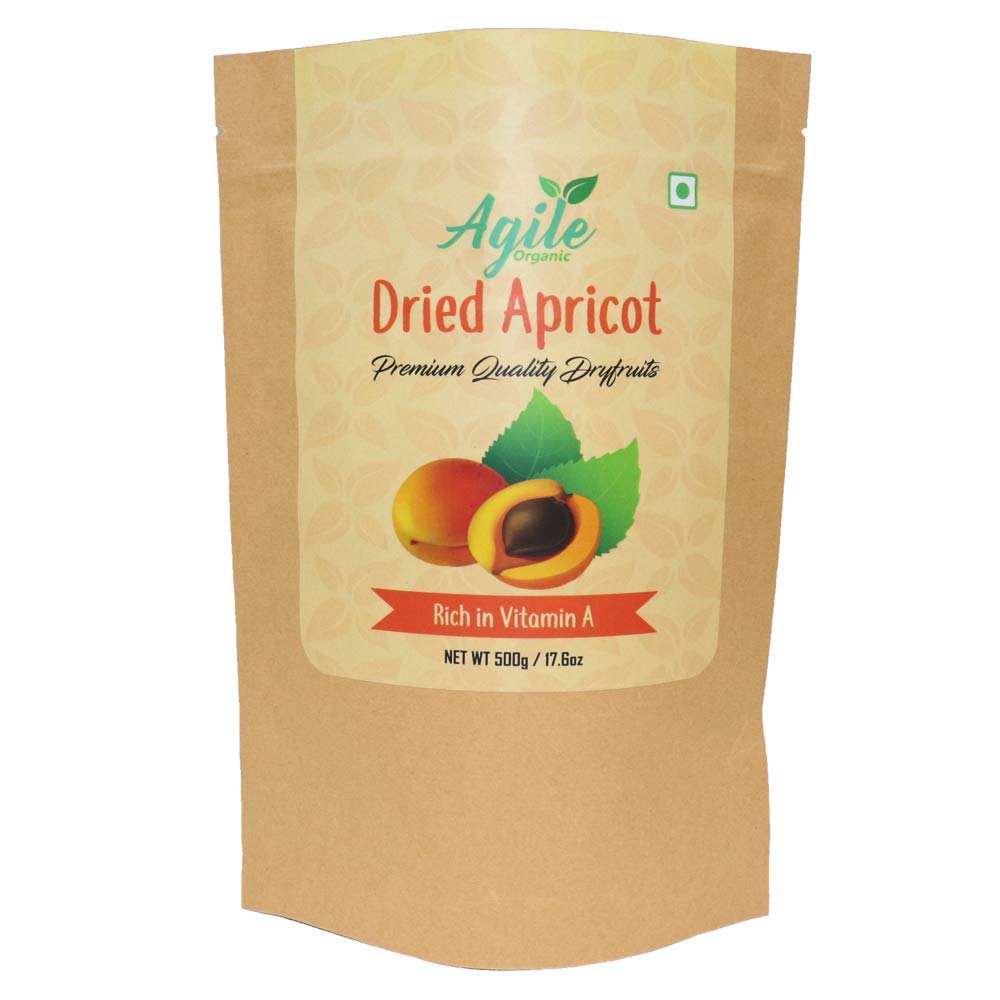 Abricots secs géants Agile Organic l'en-cas sain pour vos randonnées 500g