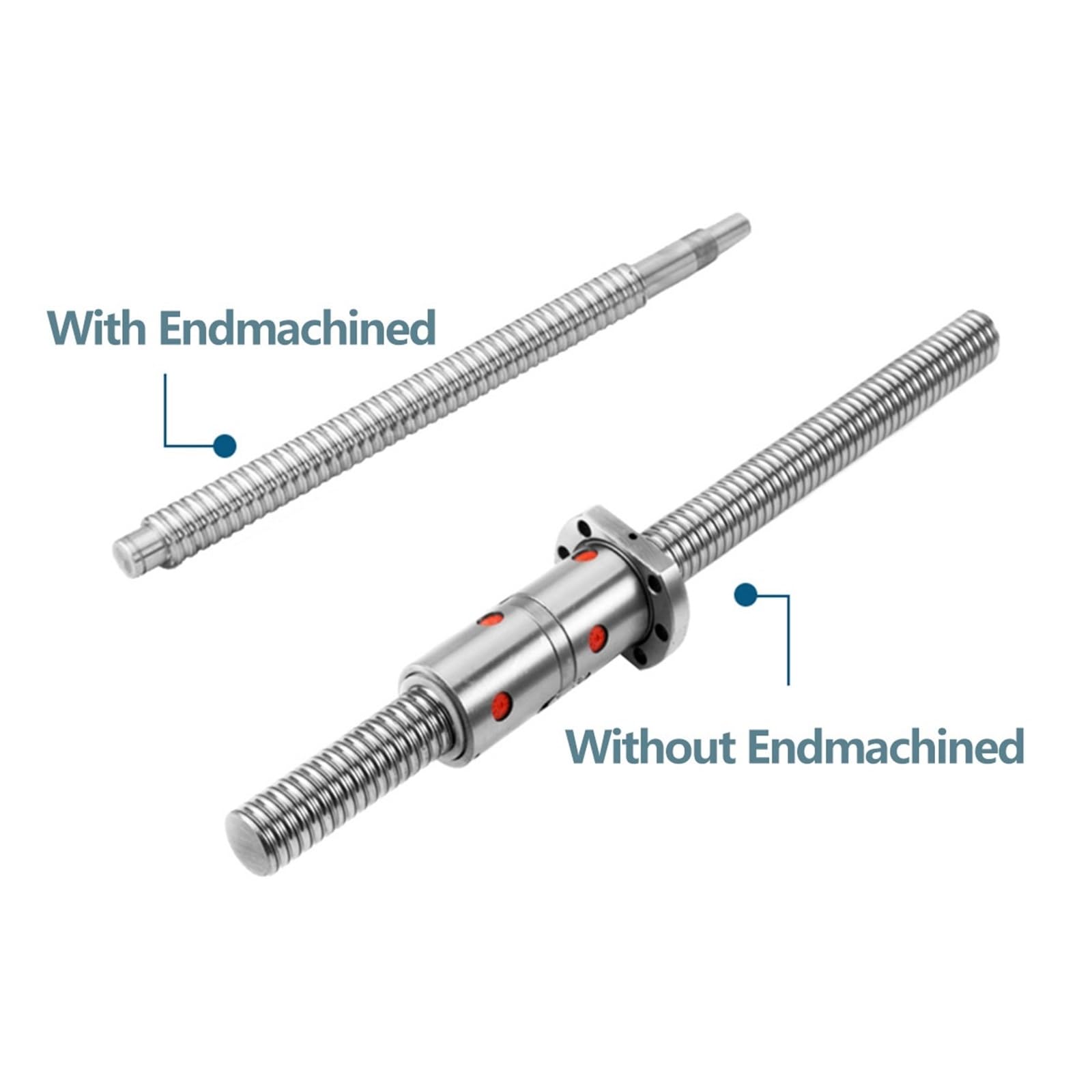 Tornillo de bola anti-retroceso DFU1605 Husillo de bolas mecanizado C7 1605 Husillo de bolas DFU1605 con doble tuerca de bolas(450mm)