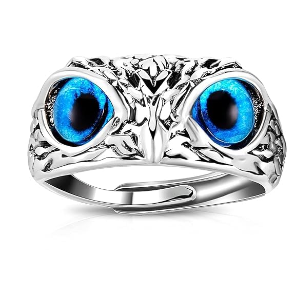 pmw Adjustable demon eye owl finger ring for Women Girls Mens Statement Jewelry | Unisex Anniversary Birthday Gifting | Couple Fortune Gift - Pack of 1-picture-21