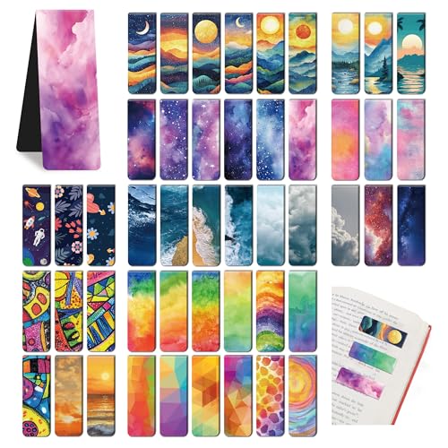 96Pack Magnetic Bookmarks for Reading Women Men Teacher Book Lovers Gifts Bookmarks Bulk Personalized Bookmark Magnet Bookmark Clips Cute Pretty Funny Book Markers (multi-colored-01)