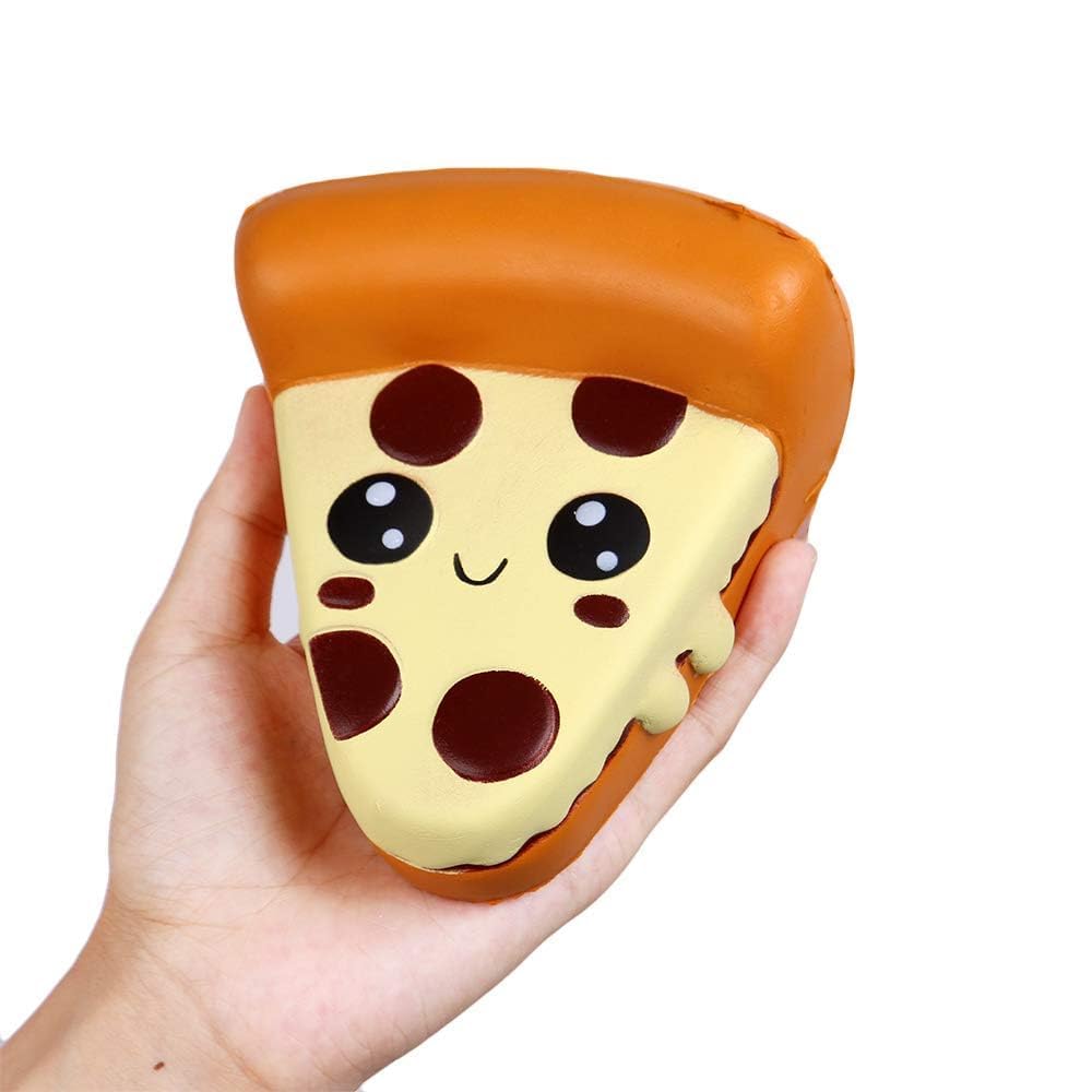 Anboor Squishys Pizza Toy,4.7" Squishies Smore Fast Food Toy,Kawaii Soft Squeeze Toys Stress Relief Toys for Kid Adults Birthday Classroom Prizes
