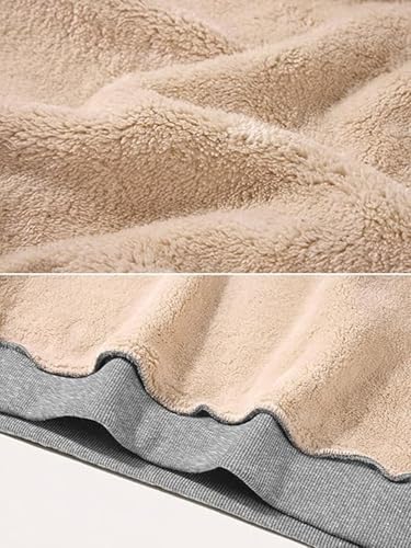 STICKON Men's Fleece Hoodies Warm Pullover Drawstring Hooded Sweatshirts Simple Casual Basics Thick Hoodie4