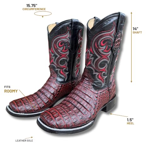 Image of Men's Alex Western Cowboy Boots Square Toe Pull On
