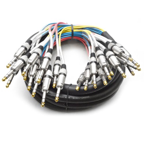 12-channel TRS snake cable 15 ft with serviceable ends