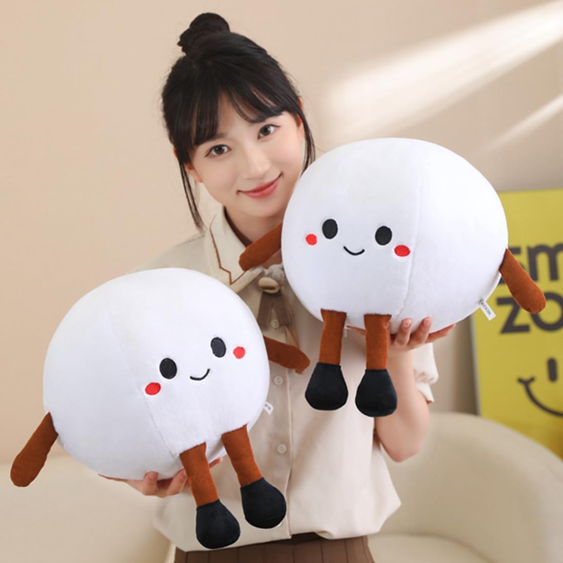 ELAINREN 2Pcs Pingpang Ball Plush Toy Sport Ball Stuffed Doll Gifts/Racket(27x18cm)/Ball(35x45cm)