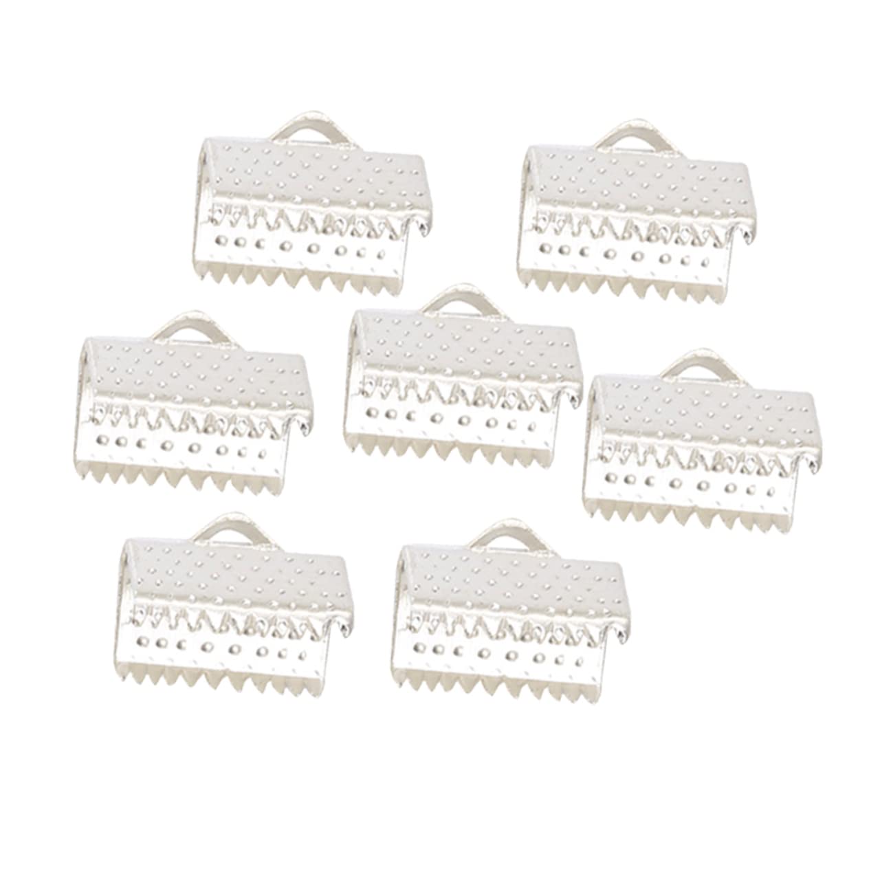Beatifufu Crimp Beads for Jewelry Making Metal Clip Cord End Fastener Silver Plated Clasp Bracelet Extender DIY Access