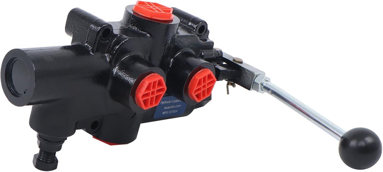 findmall 1 Spool Hydraulic Controller 21 GPM 3625PSI Hydraulic Valve NPT Interface Fit for Wood Chipper, Loaders and Small Tractors