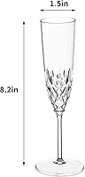 Vista 6 de XKXKKE Copas de Champán de Plástico, 8 Piezas Copas de Champán Irrompibles Reutilizables Elegantes de Cristal Transparente, 5 oz Copas de Acrílico