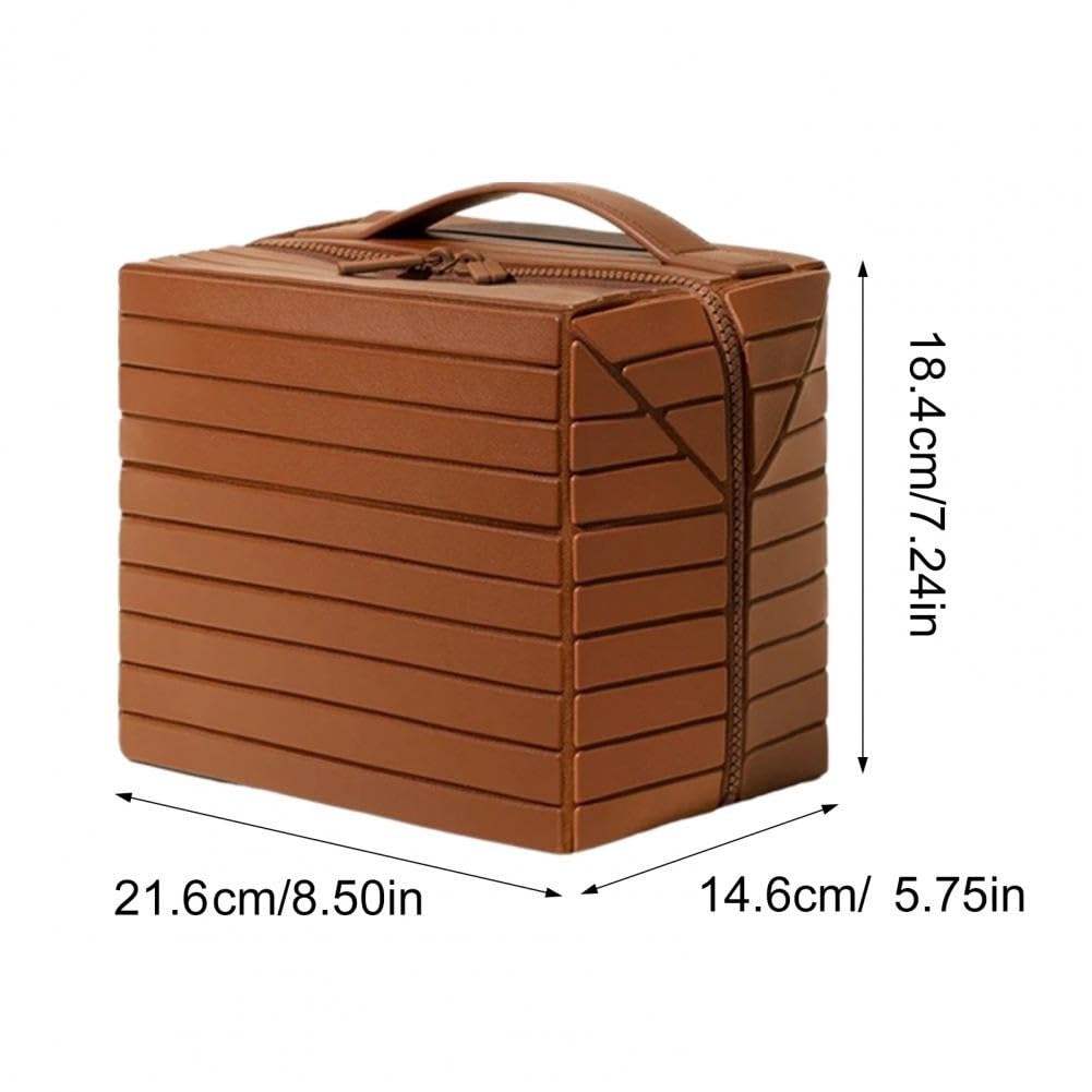 Borsa for trucco da viaggio pieghevole 1 pezzo for cosmetici impermeabile toilette grande appendere Organizzatore cosmetico con scomparti Per Viaggi(Apricot)