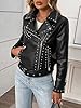 LY VAREY LIN Studded Faux Leather Moto Jacket Wome... #4
