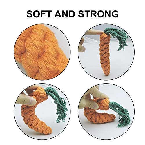 Andiker Dog Chewing Toys - 3Pcs Cotton Rope Puppy Teething Cleaning And Training Durable Dog Plush Toys Lion&Carrot&Duck Toy For Boredom And Interactive Biting Rope Dog Chew Toys thumb #3