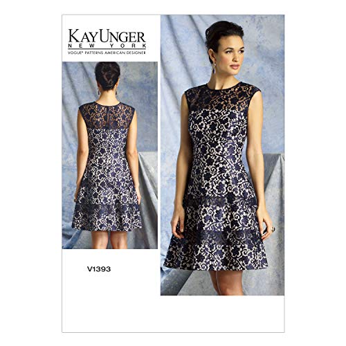 Patron robe Vogue Patterns V1393 multicolore : coupe ajustée du 34 au 42