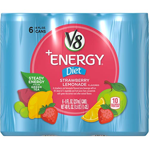V8 +Energy Healthy Energy Drink, Natural Energy From Tea, Diet Strawberry Lemonade, 8 Fl Oz (Pack Of 6) #TOP1