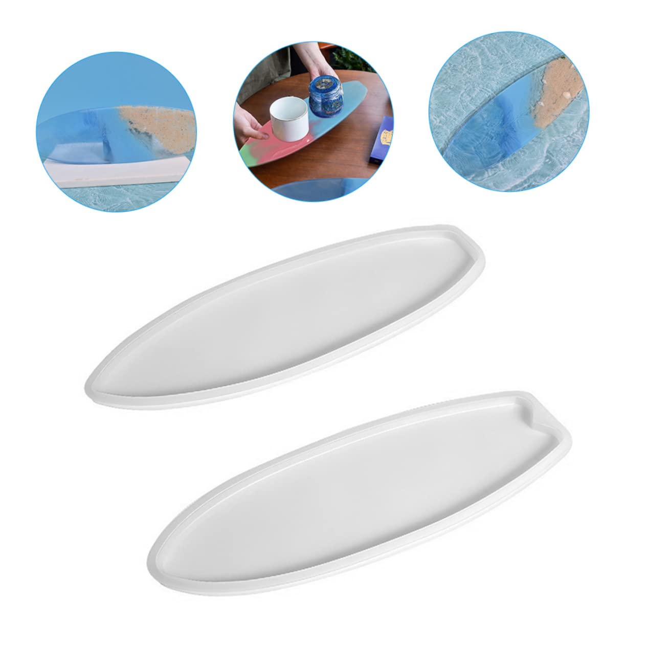 6stücke Silikon Gießform Surfbrett-Form Epoxidharz Silikonform Für Untersetzer Und Kreative Bastelprojekte Für Heimdekoration Und