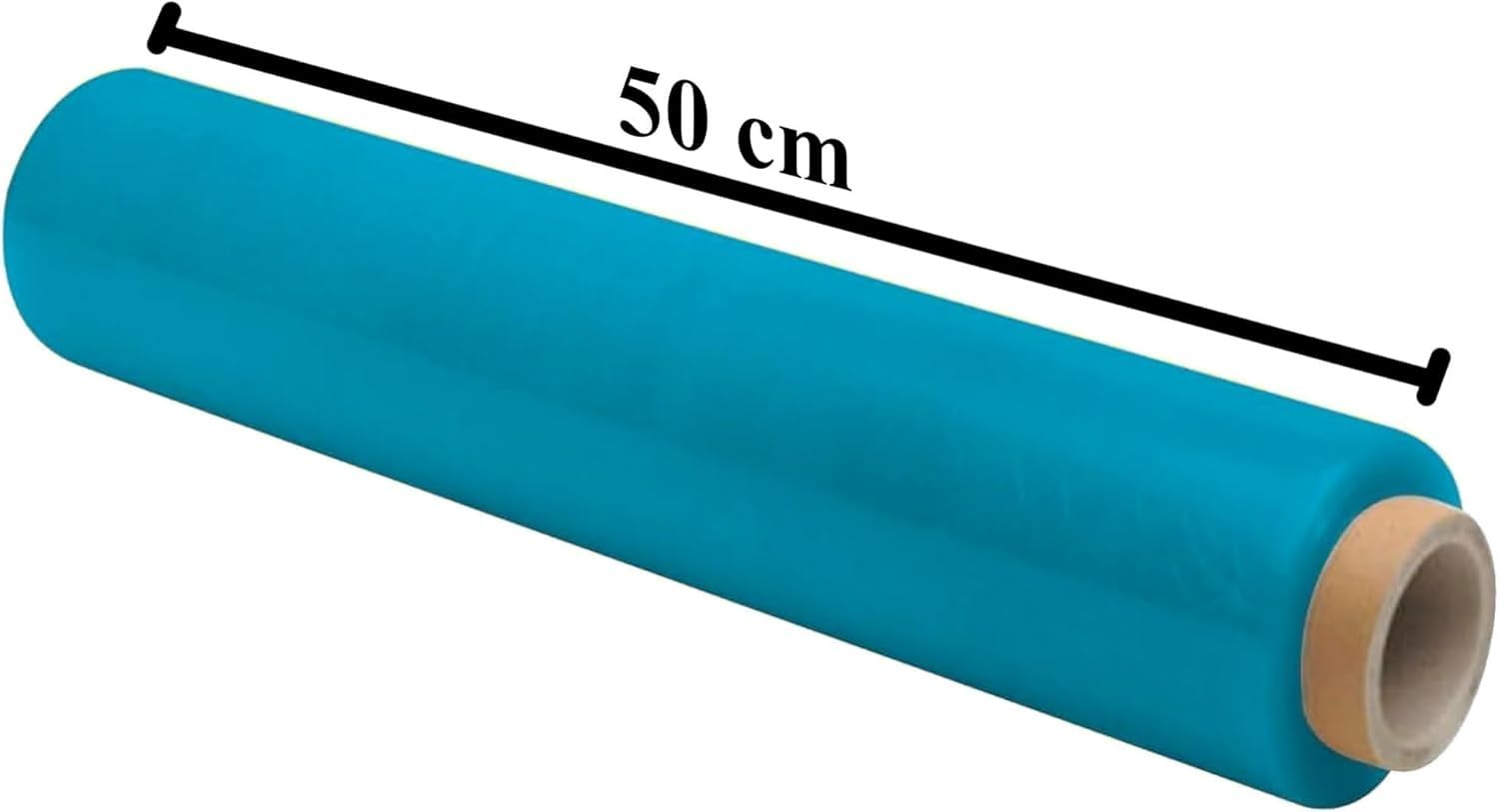 SIMPLETEK - 6 rouleaux de film extensible bleu clair 50 cm, 2,2 kg, 160 m, 30 microns, emballages professionnels (6 pièces)
