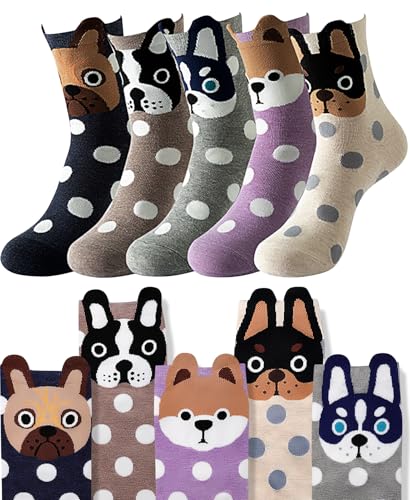 Funny Animal Socks for Women - Cute Dog and Cat Socks, Colorful Novelty Funny Socks for Animal Lover