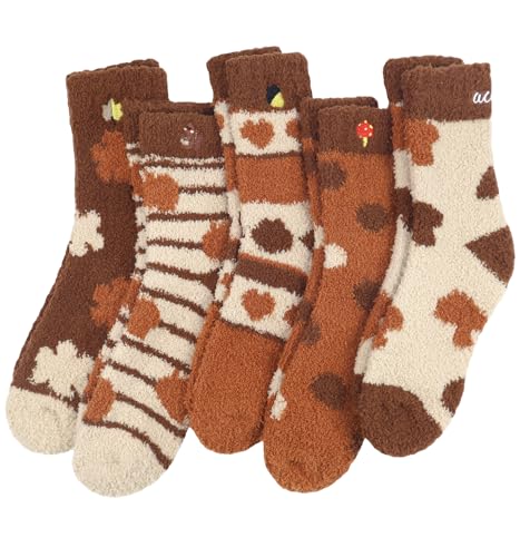 Lymeappse Fuzzy Socks for Women Fall Gifts Plush Fluffy Slipper Socks Warm Cozy Winter Sleep Socks Thanksgiving Holiday Gifts - Soft Warm Fabric
