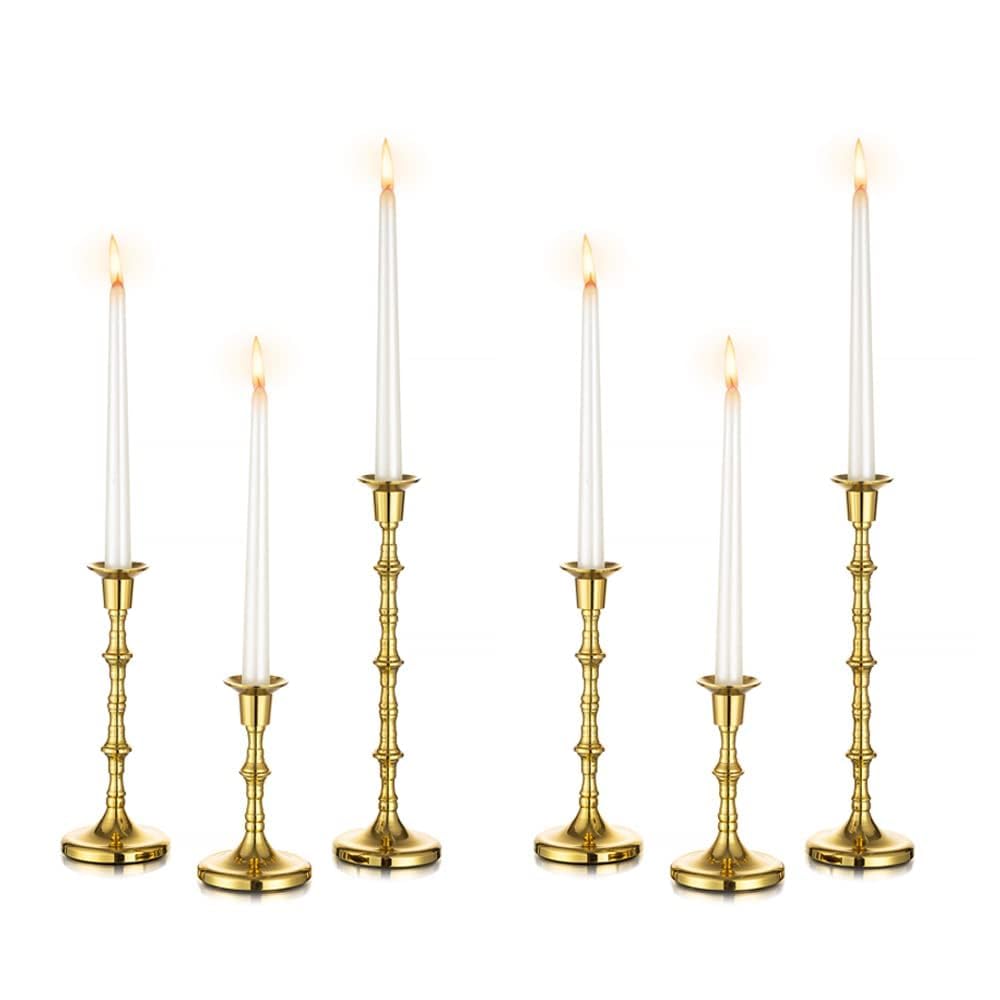 Portacandele Vintage in Metallo, 6 Pcs, Oro
