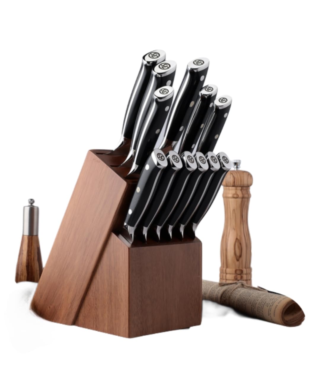 Slice Series 12-Piece Knife Set – High Carbon German Steel Blades with Ergonomic Pakkawood Handles, Magnetic Clasp Gift Box