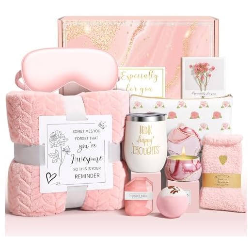 Presentes de feliz aniversário para mulheres, presentes de autocuidado, rosa, relaxante, spa, cesta, pacote de cuidados, presentes com cobertor de luxo, presentes exclusivos para sua mãe, amiga, irmã