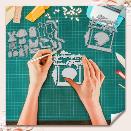 WADORN Woman Back Friendship Cutting Dies, Carbon Steel Friendship Cutting Dies Cut Stencils Character Dress Up Woman Back Embossing Stencils Template for DIY Scrapbooking Album Craft Paper Card Decor - Image 4