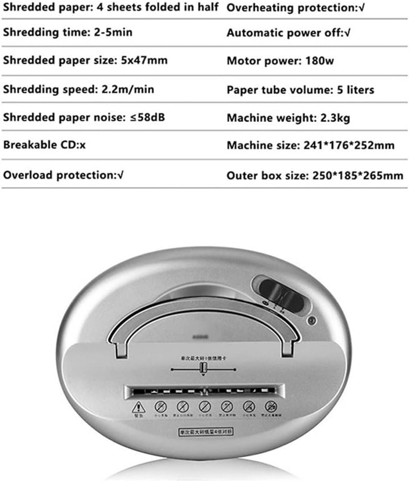 5L Desktop Automatic Shredder 5 * 47MM Portable mini Electric Office Home Silent Crusher Destroyer