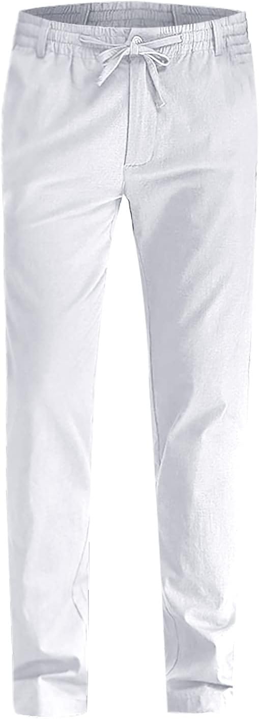 Ymosrh Mens Sweatpants Casual Pants Loose Large Elastic Waist Cotton Versatile Solid Color Sweatpants Jogger Sweats