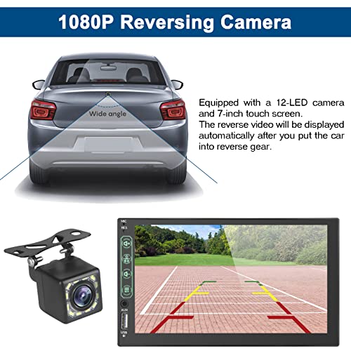 Double Din Car Stereo Carplay And Android Auto ，7 Inch 1080P Hd Touch Screen Radio，Mirror Link, Backup Camera, Steering Wheel, Bluetooth, Fm,Usb/Aux Port. (Wired Carplay) #TOP2