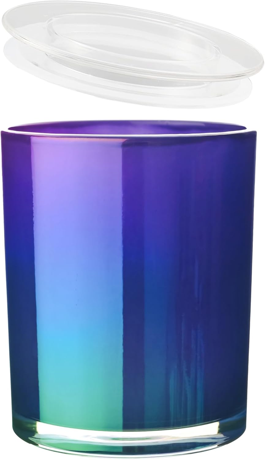 CandMak Candle Jars, 20 Pack 6 OZ Empty Glass Vessels Containers Jars Bulk with Clear Lids for Candle Making (Clear)