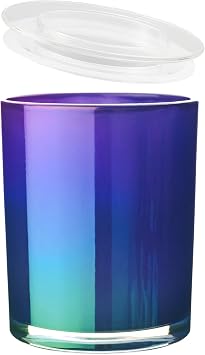 CandMak Candle Jars, 20 Pack 6 OZ Empty Glass Vessels Containers with Clear Lids for Candle Making Pearl Blue