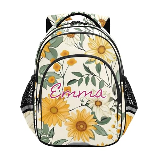 Sac à dos traditionnel marguerites beige 15 pouces pour enfants