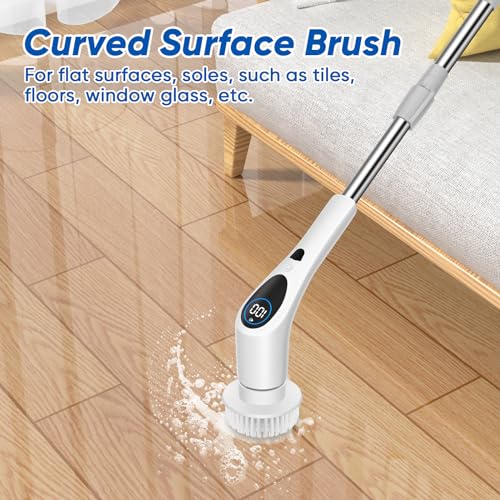 Image of 9-in-1 Electric Spin Scrubber Replaceable Brush Heads Set, Universal Electric Scrub Brush Heads for All Brands, Spin Brush Heads for Shower Scrubber, Electric Cleaning Brush for Bathroom Floor Tile