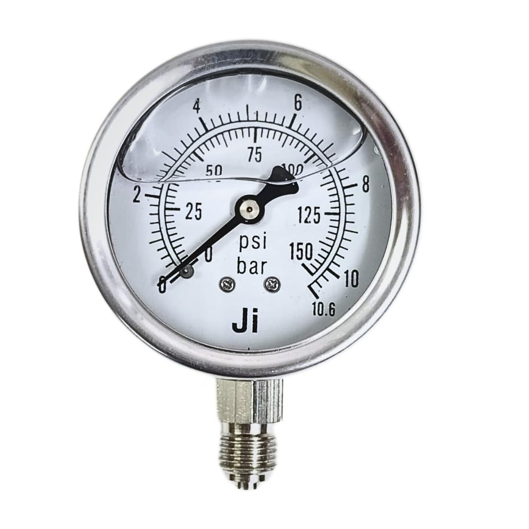 "Ji" Japsin Instrumentation Economical Pressure Gauge Glycerin Filled, 2 1/2" Dial, Range 0 to 10.6 Bar With Dual Scale of 0 to 150 PSI, Direct Mounting Bottom Entry, 1/4" BSP (M) Connection, SS Body (B0C2H7V2ZT) Amazon Price History, Amazon Price Tracker