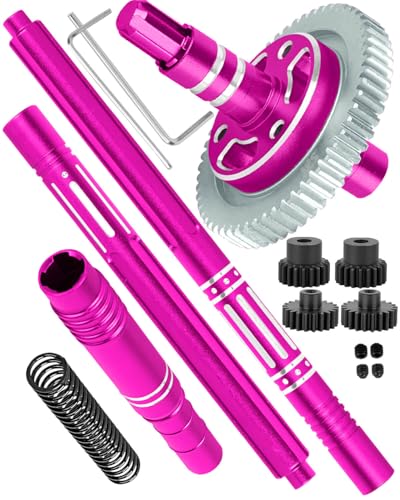Image of hopsupRC RC 57T Differential Spur Gear Slipper Clutch&Driveshaft Center Drive Shaft CVD Axles Upgrades Part for 1/10 Senton Granite Vorteks Big Rock 3S BLX,Kraton Outcast 4S BLX,1/8 Typhon 3S BLX,Pink