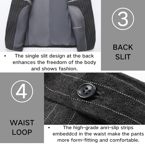 Men's Classic 3 Piece Stripe Suit, Elegant Business Wedding Tuxedo with Jacket, Vest, Pants, Two Button Design NEW20254