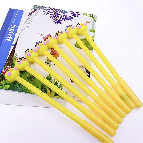 Famoore Yellow Duck Creative Expression Gel Ink Pen Cute Kawaii Black Writing Pens Black Ink Gel Pen Party Gift Gel Ink Pens Funny School Stationery Office Supplies(8Pcs) #TOP2