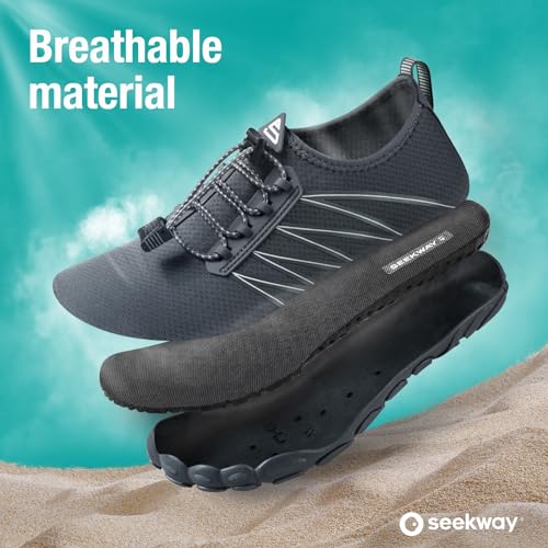 Image of SEEKWAY Mens Womens Water Shoes Quick-Dry Aqua Sock Barefoot Athletic Sports Shoes for Outdoor Beach Swim surf Walking Diving Boating Hiking Pool
