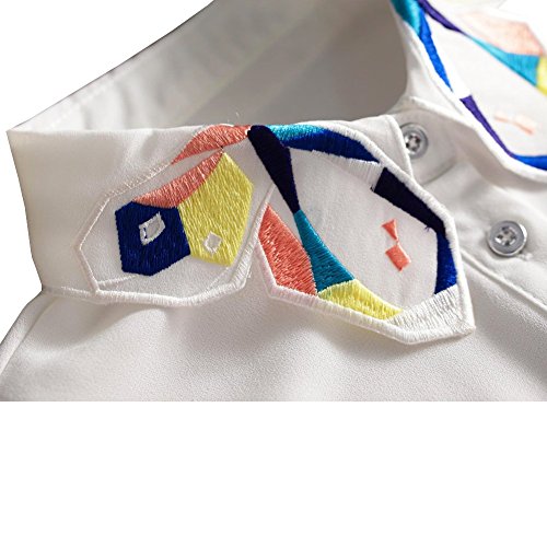 Vpang Stylish Detachable Half Shirt Blouse False Collar Chiffon Colorful Butterfly Embroidered Fake Collar Dickey Collar #TOP3