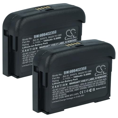 vhbw 2x batteria sostituisce Sennheiser 505974, 56429 701 095, BA 30 per sistema radiomicrofonico trasmettitore (1800mAh, 3,7V, Li-Ion)