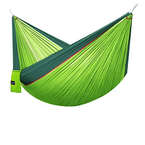G4Free Double Camping Hammock Parachute Nylon 660lbs(118"x 75") with Carabiners&Straps