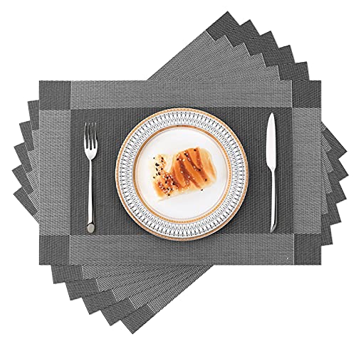 Xingup Lot de 6 sets de table gris résistants à la chaleur, lavables pour cuisine, salle à manger, maison, hôtel, bureau, restaurant Cover
