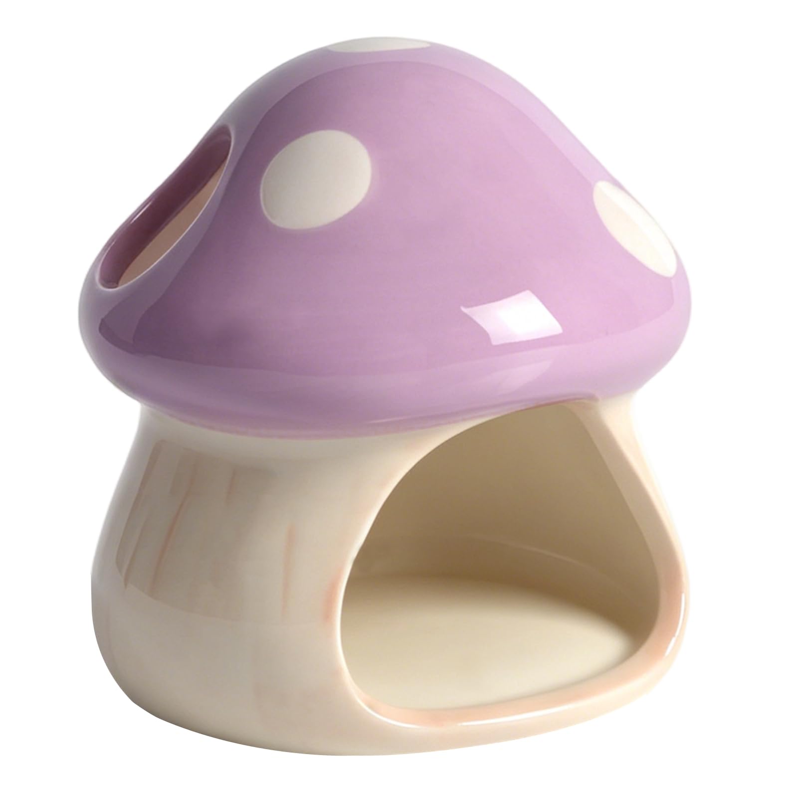 PENCK Cute Aquarium Mushroom House Betta Fish Tank Accessory Decor Mini Ceramic Fish Hideout Shrimp Cave Ornament (Purple) — image 1