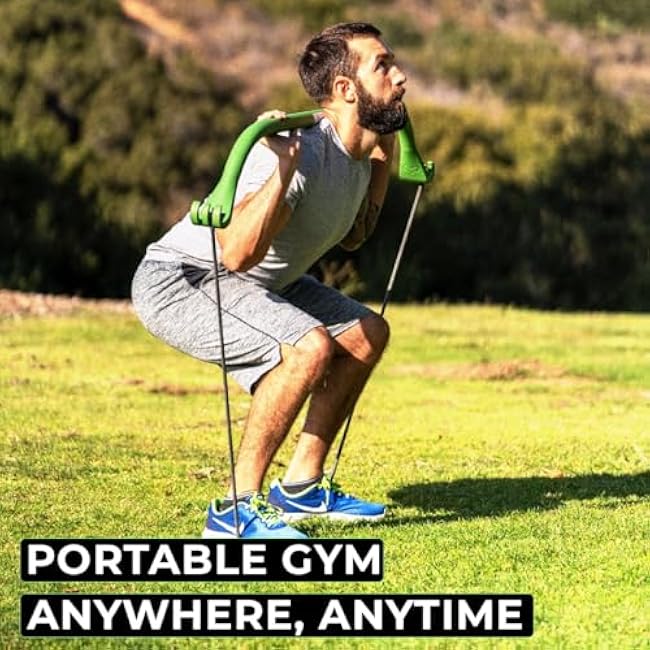 Travel Gorilla Bow Portable Home Gym System, Strength Training Equipment 100 Plus Quality Workouts, All in One Exercise Equipment for Travel, Home Gym & Outdoor Workouts
