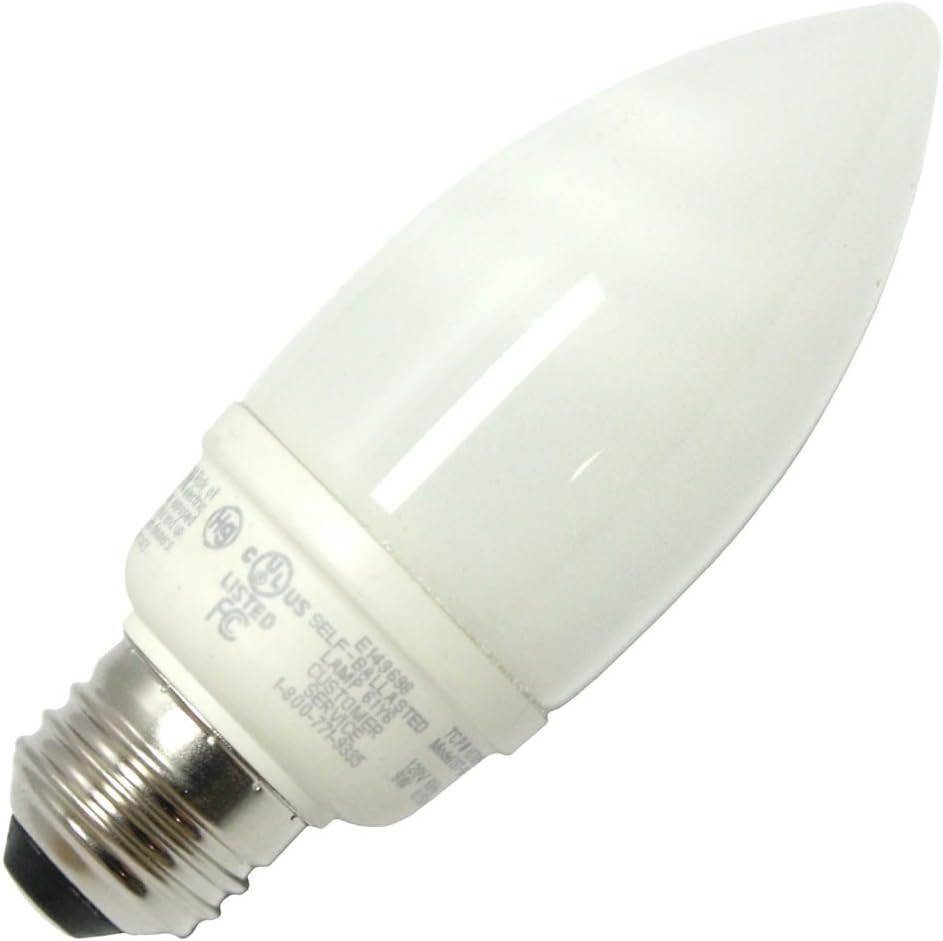 TCP 1070935K CFL Torpedo - 40 Watt Equivalent (9W) Bright White (3500K) Medium Base Decorative Chandelier Light Bulb