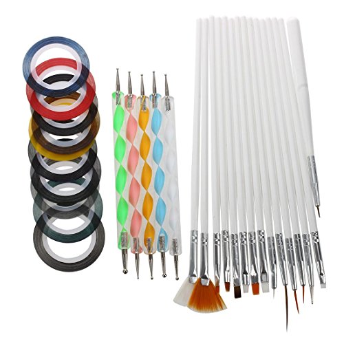 Yimart Set Of 50Pcs Nail Art Design Dotting Painting Drawing Polish Brush Pen Striping Tape (D)