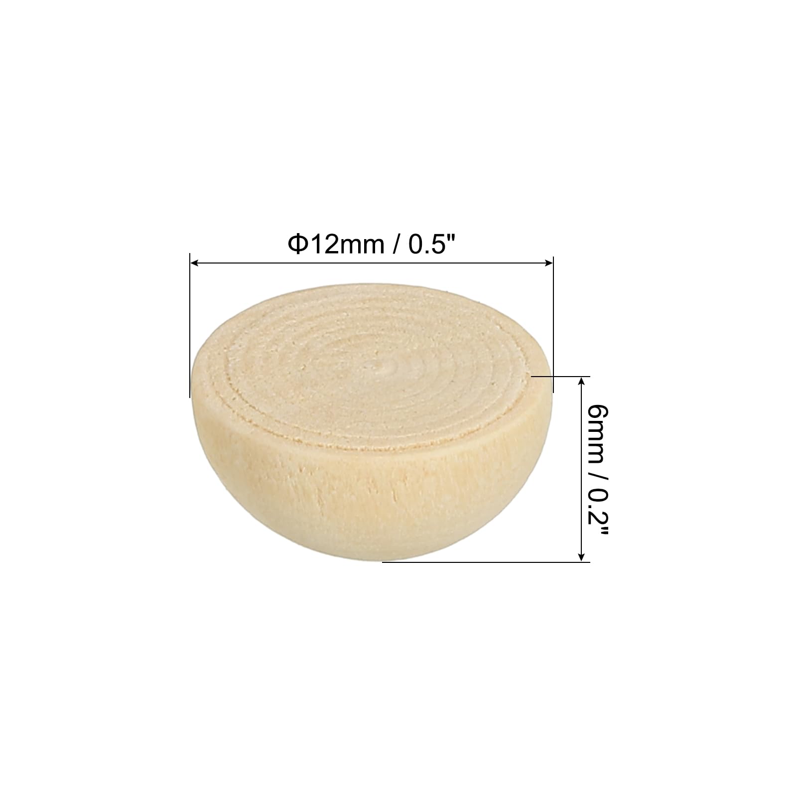 PATIKIL 100 Holzperlen Halb – 25mm, Naturbraun, Zum Basteln & Dekorieren