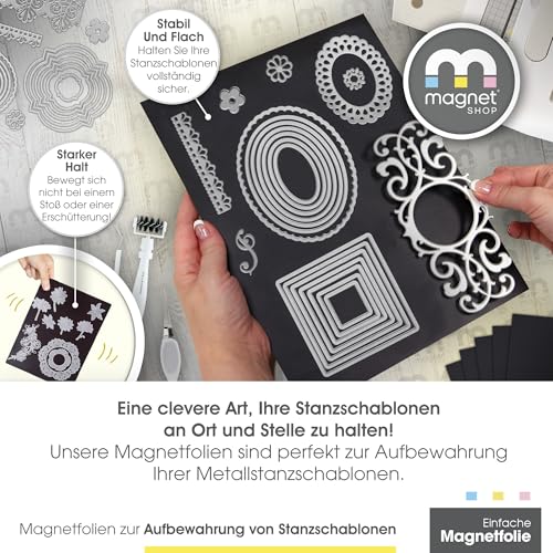 TMS A4 Magnetic Sheets - Magnets for Crafts, 0.5mm Flexible Magnetic Sheeting for Cutting Dies, Art Folders - Make Your own Fridge Magnets for Kitchen, Home and Office (10 Pack) by The Magnet Shop